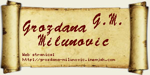 Grozdana Milunović vizit kartica